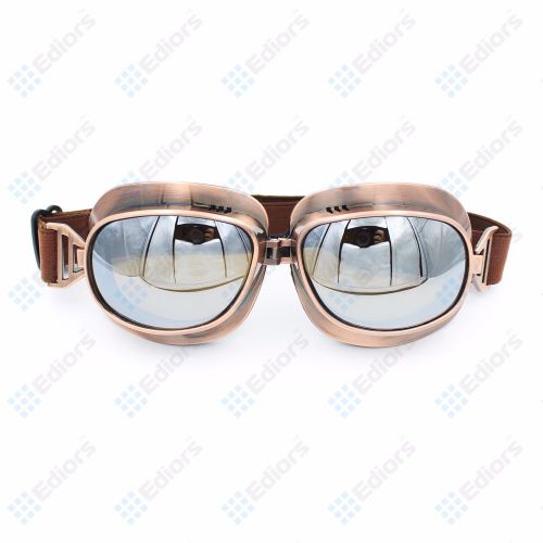 Copper frame sliver lens pilot cruiser motorcycle scooter atv goggle aviator