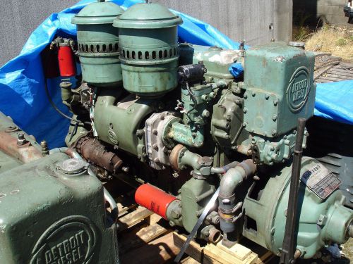 6-71n-rc detroit diesel good running marine generator set engine, w/front pto