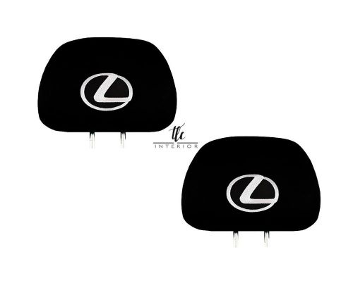 Universal black lexus car headrest covers set of 2