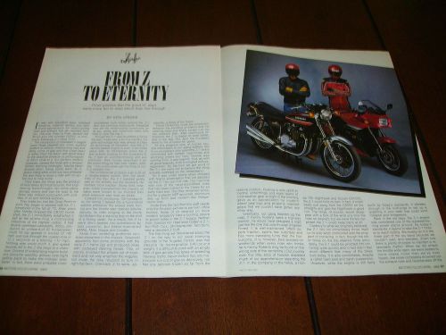 1973 kawasaki z1 900 - 1984 kawasaki ninja 900  ***original 1984 article***