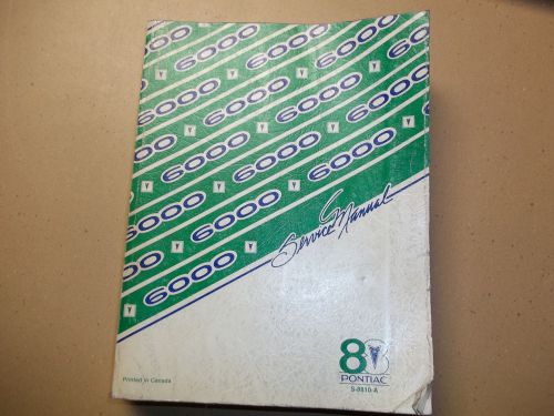 1988 pontiac 6000 gm factory service shop repair manual oem