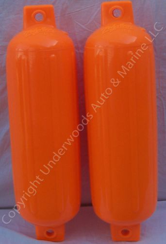 Orange boat fenders 11&#039;&#039; x 30&#039;&#039; polyform g6 set of 2 bumpers american made