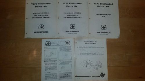 1972 arctic cat kawasaki snowmobile engine parts list t1a 340 399 440 t5a kt150