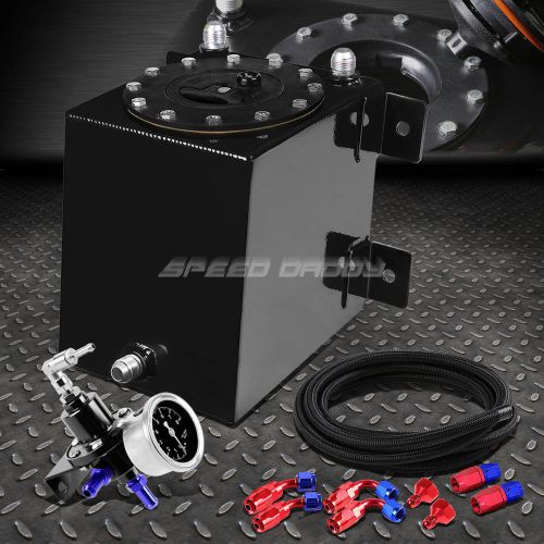 1 gallon coated racing fuel cell tank+cap+steel line kit+pressure regulator