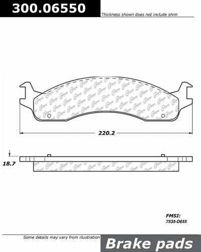 Centric 300.06550 brake pad or shoe, front-premium semi-met pads w/shims