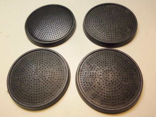 Lot of 4 padded black 6&#034; diameter speaker covers universal grills