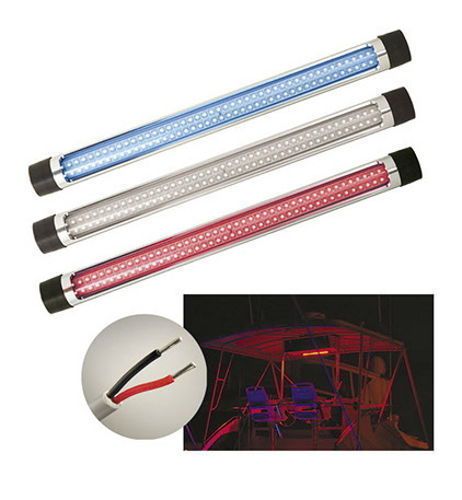 23 inch white, red and blue led waterproof round aluminum t-top light for boats