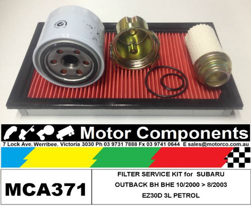 Filter kit oil air fuel for subaru outback bh bhe ez30d 3l petrol 10/2000&gt;8/2003