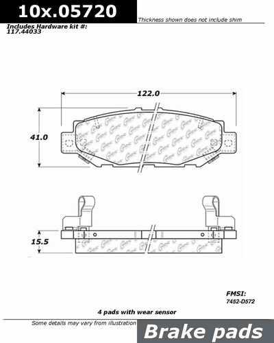 Centric 105.05720 brake pad or shoe, rear