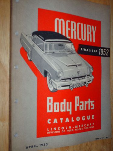 1952 mercury body parts catalog original parts book