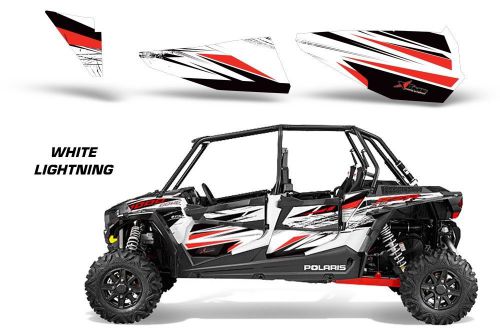 Amr racing dragonfire rzr 1000/900 4 door inserts graphic wrap kit 4 door white