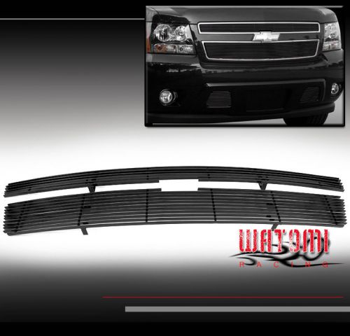 07-13 chevy avalanche tahoe suburban main upper billet grille insert black 2pcs