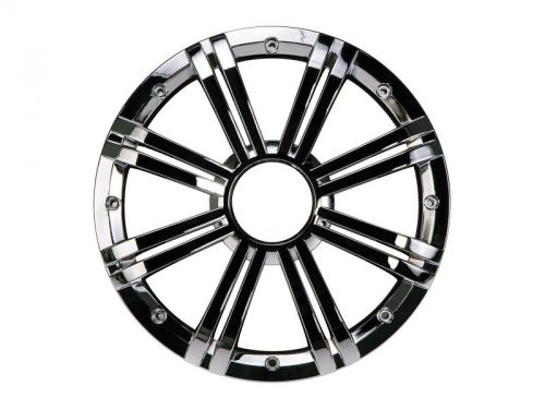 Kicker 41kmw10gcr 10&#034; round grille for km10 marine audio subwoofers - chrome new