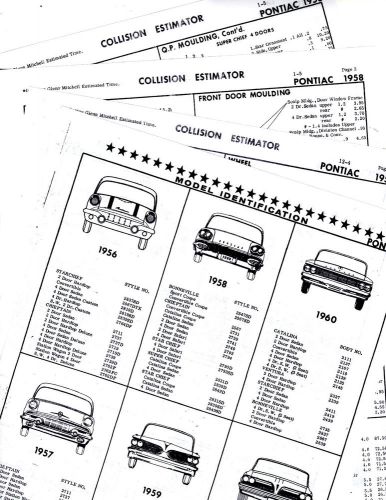 1958 pontiac catalina bonneville parts body parts list frame crash sheets $