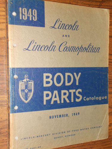1949 lincoln body parts catalog / original parts book!!