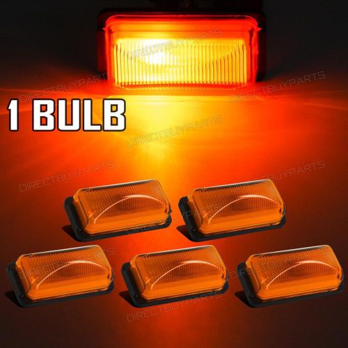 5x 2.5&#034; amber mini clearance marker trailer truck /camper light warning 2-prong