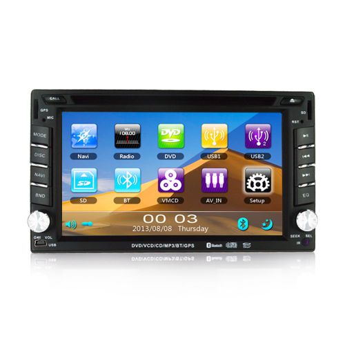 Double 2din 6.2&#034; car stereo dvd cd mp3 player hd in dash bt ipod tv radio gps 3g