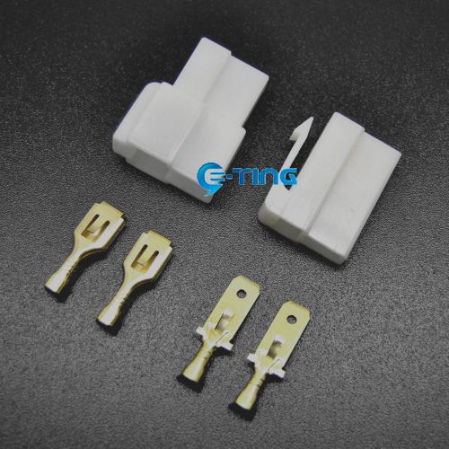 10x nylon latching connector pair 2-pin 6.3mm 1/4&#034; male/female 18-14awg #e37b