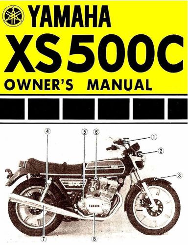 1976 yamaha xs500 motorcycle owners manual -xs 500 c-yamaha xs500c