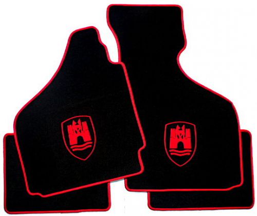 Black-red vel. wolfsburg floor mats for vw karmann ghia type 14 cabriolet