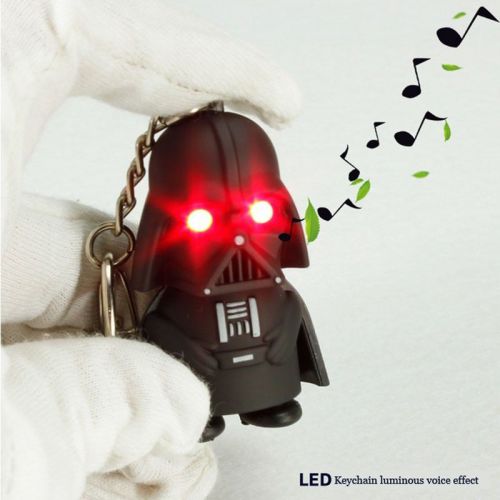 Star wars series cartoon black knight creative led luminous keychain