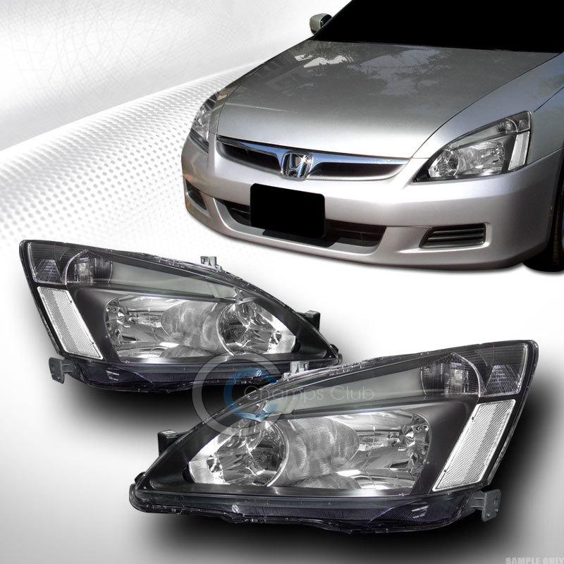 Jdm crystal black clear head lights lamp signal left+right k2 03-07 honda accord