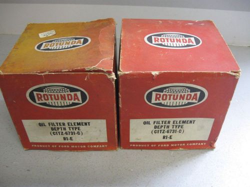 Lot of 2 nos rotunda r1-e oil filters for 58-61 ford trucks w/401, 477 &amp; 534 v8