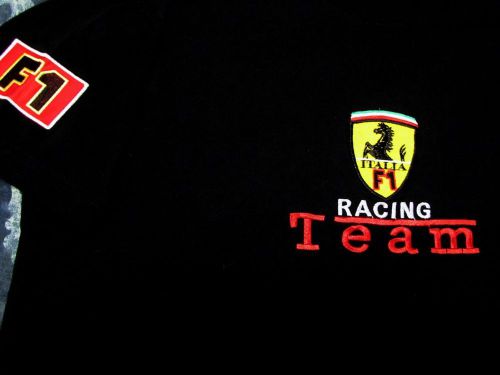 Ferrari italia f1 racing team black tshirt sz l md in italy