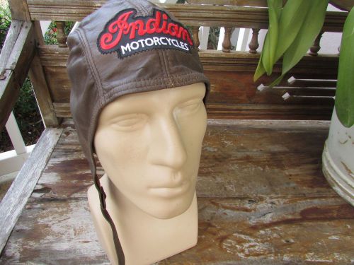 Vintage genuine henschel leather race ride helmet indian id large 7 1/4- 7 3/8