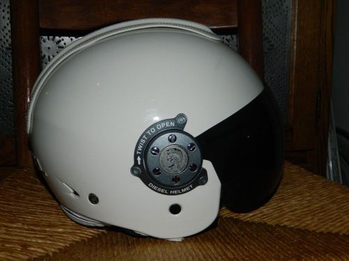 Diesel mowie white gray dot motorcycle helmet with sun visor- small, 55-56