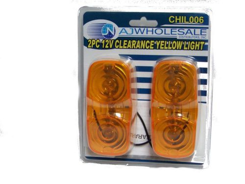 (2) new 12 volt clearance side marker light truck trailers amber