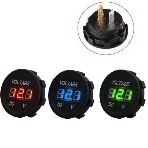 Dc 12v-24v car motorcycle led digital display round voltmeter meter voltage boat