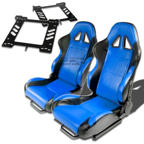 Type-5 racing seat black blue woven+silder+for 93-98 vw golf/gti mk3 bracket x2