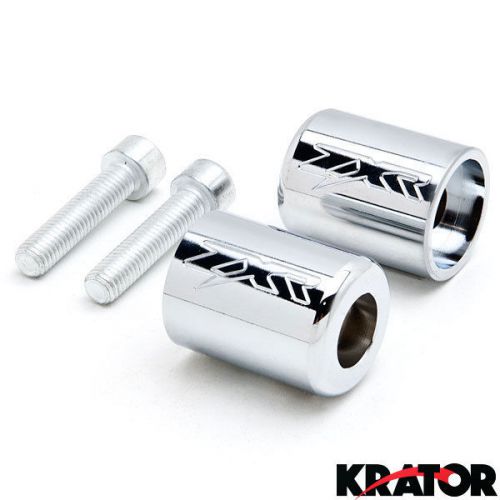 Chrome custom logo bar ends weights sliders streetbike bike kawasaki ninja zxr