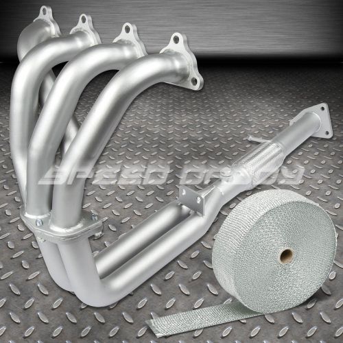 Stainless ceramic coated exhaust header for 92-96 prelude h23a1+white heat wrap