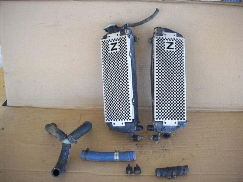 1985-86 ktm 500 mx mxc radiators z racing guards hoses and 2 extra mounts