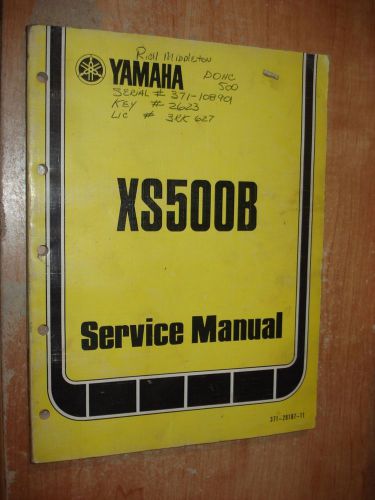 1975 yamaha xs500b motorcycle service manual original shop repair book