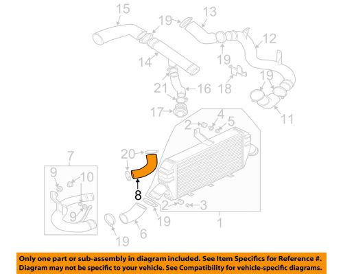 Mitsubishi oem 03-06 lancer 2.0l-l4 intercooler-air inlet hose mr571600