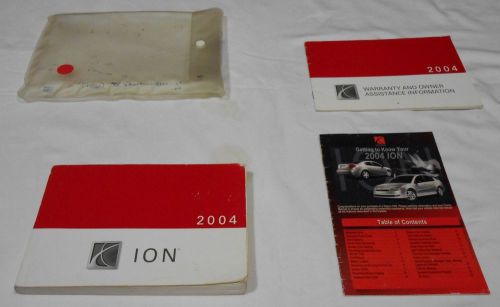 2004 saturn ion owner manual, handbook. 4/pc set &amp; clear plastic dealer&#039;s case,,