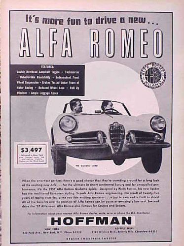 1958 alfa romeo spider  original vintage ad  cmy store great ads   5+= free ship