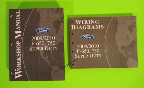 2009 2010 ford f650 f750 service shop repair manual book set cat cummins diesel