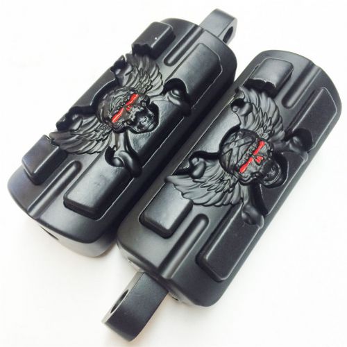 Wing skull zombie shape foot pegs fits most h-d male mount-style footpeg