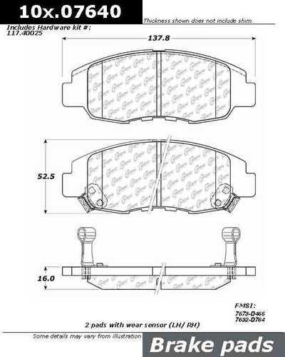 Centric 100.07640 brake pad or shoe, front-oe formula brake pads w/hardware