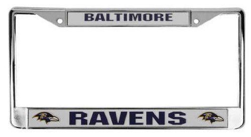 License plate frame chrome metal car truck suv nfl baltimore ravens