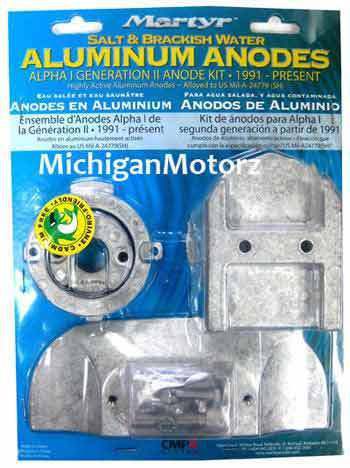 Mercruiser aluminum anode kit - alpha i, gen ii - #cm-alphakita