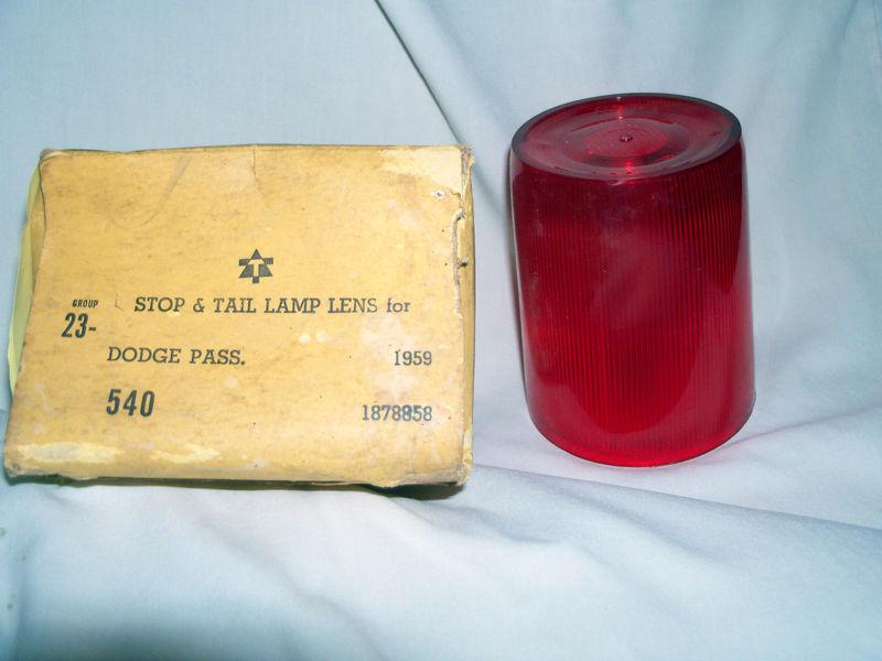 1954 dodge pass. stop & tail lamp lens part#540 other part# (on box) 1878858