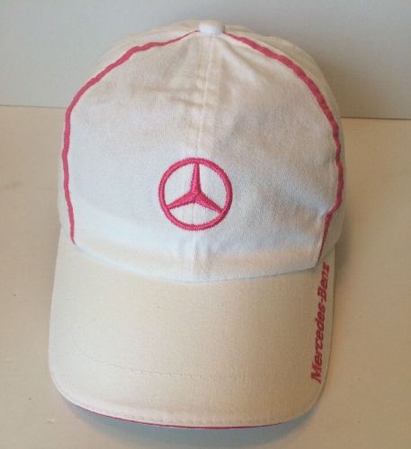 Mercedes-benz logo intercar women adjustable white/pink cap hat