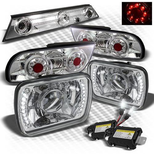 89-94 240sx pro headlights w/super-led + led perform tail lights + xenon hid kit