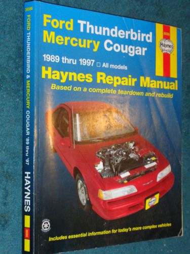 1989-1997 ford thunderbird mercury cougar shop manual / haynes service book 96+