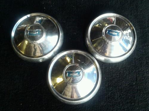1954 chevy bel air, two ten, one fifty, nomad dog dish hubcaps, set of 3~look~
